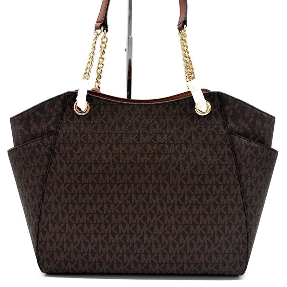 Michael Kors Large Jet Set Travel Chain Shoulder Bag Brown - Picture 7 of 12